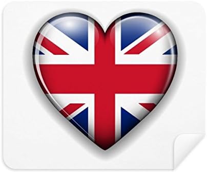 Union Jack Jack em forma de coração britânico uk bandeira de limpeza de pano limpador 2pcs camurça tecido