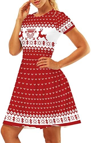 Vestidos midi femininos de Natal VINTAGE 3D VESTIDO DE PLAÇÃO OFENHO ONGO DE MANES CURTOS DRESSO DE FESTO DOMENTO DE FESTO BANQUEL