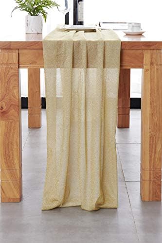 Gaze de gaze do corredor da mesa de ouro deLovo 27x120 polegadas de comprimento de mesa para banquetes de festas de