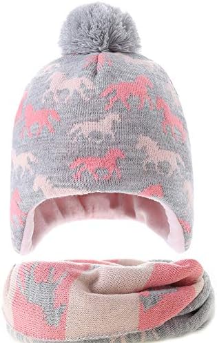 Girls Winter Hat chapé de malha de ear -flaps beanie engrosse lã Cap para o bebê
