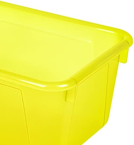 Bins de cubos pequenos do armazenamento-recipientes de armazenamento de plástico para sala de aula com tampa sem snap, 12,2 x 7,8