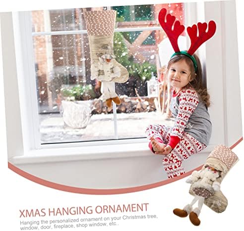 Nolitoy 3pcs pendurando meias de Natal decoração de natividade chrismas meias bolsas de para para feste contêiner meias de boneco de neve meias de férias meias de desenhos animados bolsa
