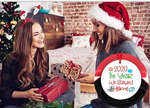 PETCEE Quarenten Christmas Tree Ornings 2020 no ano em que ficamos em casa ornamentos de Natal decorações de Natal para as famílias