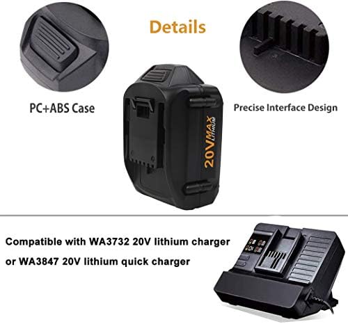 CEENR 2 pacote 7.0AH WA3520 Substituição de 20V para WORX 20V Bateria de lítio 20 volts WA3525 WA3575 WA3578 Compatível com Worx