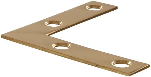 Hardware Essentials 851101 Brace de canto plano Brass brilhante 2 - 4 pacote