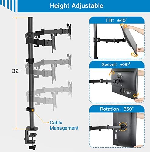 Huanuo Monitor Vertical Stand e Dual Gas Spring Monitor Arm