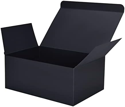 Caixa de presente preta Huaprint, caixas de presente com tampas 9.5x6.5x4inch, 24pcs de papel caixa de papel a granel,