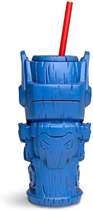 Geeki Tikis Transformers Optimus Prime plástico copo com palha | Copos de coquetel, drinques tropicais para barra de bares