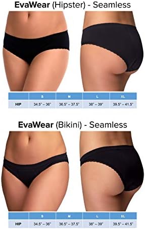 Evawear Menstrual Período Panty, Tampon Alternative, Absorvent, Hipoalergênico, Black, Hipster, M