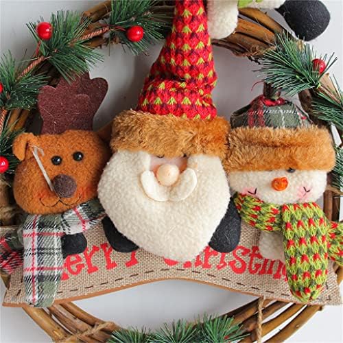 Zhaolei Rattan Wreath Door pendurado boneca boneca de neve de boneca Velho Rattan Wreath Wreath pendente de parede pendurada