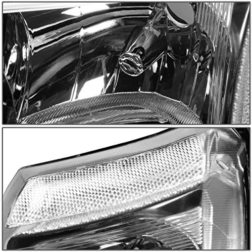 Auto Dinastia 2pc Crome Crome Canto Lâmpadas de farol Clear Compatível com Chevy Silverado Avalanche 03-06