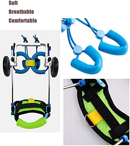Carrinho de cadeira de rodas ajustável para cachorro para cachorrinho de gato extra para as patas traseiras de reabilitação