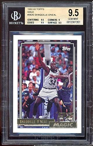 Shaquille O'Neal Rookie Card 1992-93 Topps Gold 362 BGS 9.5 - Basketball Slabbed Rookie Cards